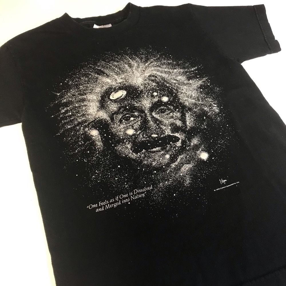 1993 albert einstein glow in the dark graphic tee